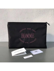 Balenciaga Explorer Nylon Pouch Embroidered "Homme" Black 2018