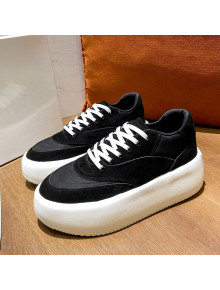 MM6 Silk Suede Platform Sneakers Black 2021