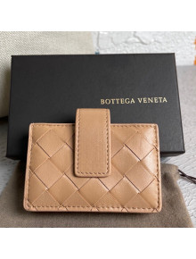 Bottega Veneta Intreccio Leather Multi Card Case Wallet 30303 Almond Beige 2021