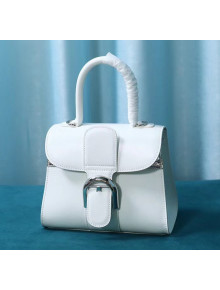 Delvaux Brillant Mini Mirage Top Handle Bag in Box Calf Leather Silver/White 2020