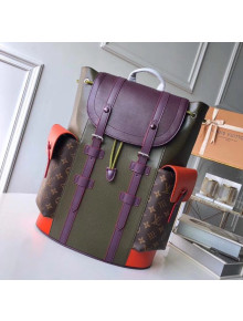 Louis Vuitton Epi Leather and Monogram Canvas Christopher PM Backpack Green/Burgundy M51456