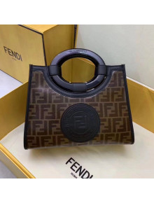 Fendi Runaway Shopper FF Glazed Fabric Small Bag Brown/Black 2020