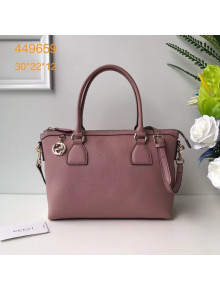 Gucci Interlocking G Charm Leather Tote Bag 449659 Pink 2019