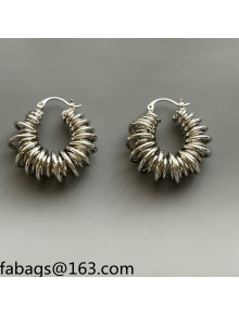 Bottega Veneta Hoop Earrings Silver 2021 110883