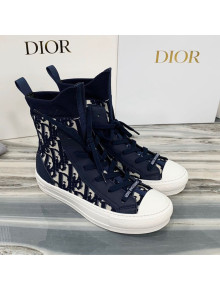 Dior Walk'n'Dior Boot Sneakers in Navy Blue Oblique Knit 2020