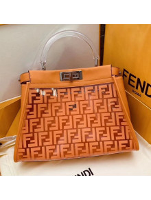 Fendi Transparent Peekaboo Regular Top Handle Bag Orange 2019