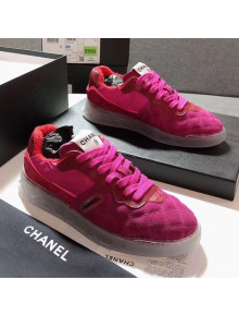 Chanel Quilted Suede Low-top Sneakers G35190 Pink 2019