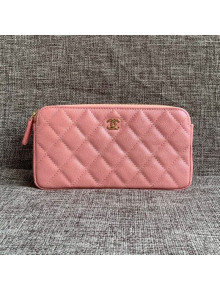 Chanel Grained Calfskin Classic Clutch with Chain A82527 Pink 2019