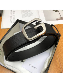 Gucci Calfskin Belt 38mm with Single G Buckle Black/Silver 2019
