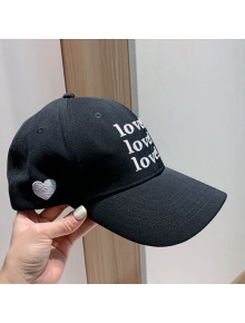 Love Canvas Baseball Hat Black 2021