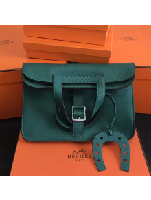 Hermes Halzan Togo Calfskin Leather Bag In Green