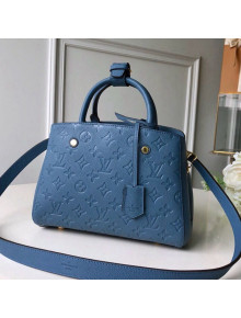 Louis Vuitton Montaigne BB Bag in Monogram Empreinte Embossed Leather M41053 Blue 2021