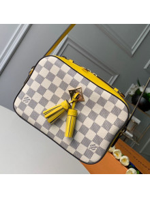 Louis Vuitton Saintonge Top Handle Bag N40154 Damier Azur Canvas/Yellow 2019