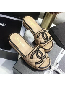 Chanel Quilting Lambskin Mules Sandals G35903 Apricot 2020