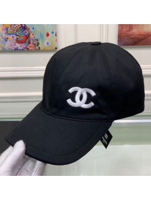 Chanel Side CC Embroidered Canvas Baseball Hat Black 2021