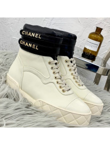Chanel Lambskin High-Top Sneakers G34967 White 2019