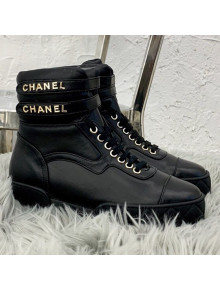 Chanel Lambskin High-Top Sneakers G34967 Black 2019