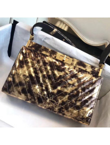 Chanel Gold Metallic Crumpled Calfskin Reissue Clutch Bag F/W 2018