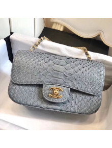 Chanel Python Classic Small Flap Bag Grey 2018