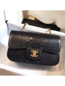 Chanel Python Classic Small Flap Bag Black 2018