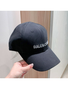 Balenciaga Logo Canvas Baseball Hat Black 2021 02