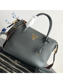Prada Grained Soft Calf Leather Top Handle Bag 1BA157 Grey 2019