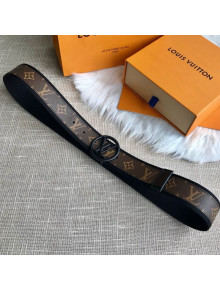 Louis Vuitton Monogram Canvas Matte Belt 40mm with LV Circle Buckle Black 2020