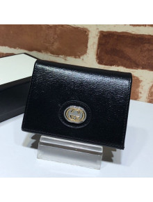Gucci Leather Interlocking G Card Case Wallet 598532 Black 2019
