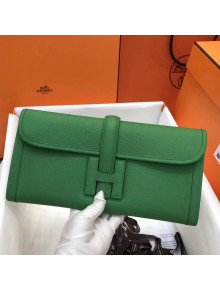 Hermes Jige Elan 29 Epsom Leather Clutch Bag Green 2019