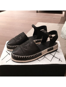 Chanel Lambskin Flat Espadrilles G36184 Black 2020