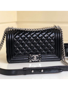 Chanel Vintage Quilted Leather Medium 25 Boy Flap Bag Black 2019