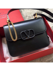 Valentino Large VSLING Smooth Calfskin Shoulder Bag Black 2019