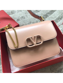 Valentino Large VSLING Smooth Calfskin Shoulder Bag Light Pink 2019