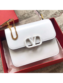 Valentino Large VSLING Smooth Calfskin Shoulder Bag White 2019