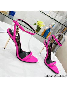 Tom Ford Leather Padlock Pointy Naked Sandals 105mm Heel Hot Pink 2022 