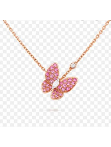 Van Cleef & Arpels Crystal Butterfly Necklace 2061211 Pink 2020