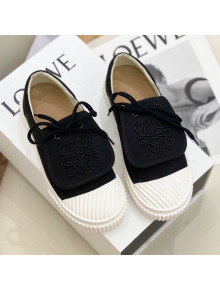 Loewe Canvas Sneakers with Embroidered Logo Black 2021