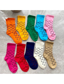 Gucci Multicolor GG Cotton Short Socks 10 Colors 2021