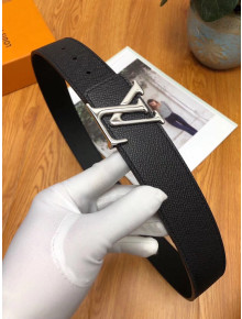 Louis Vuitton Grained Calfskin Reversible Belt 40mm Black/Silver 02 2019
