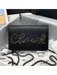 Chanel Calfskin Chain CHANEL Wallet on Chian WOC Black 2020