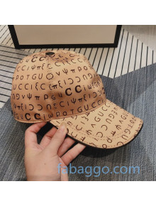 Gucci Letter Print Baseball Hat Brown 2020