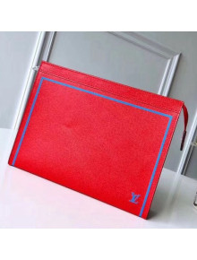 Louis Vuitton Taiga Leather Pochette Voyage MM Red 2018