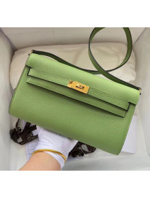 Hermes Kelly Long To Go Wallet in Original Epsom Leather Green/Gold 2020