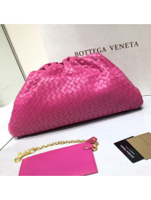 Bottega Veneta The Large Pouch Clutch in Woven Lambskin Pink 2020