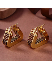 Bottega Veneta Triangle Earrings Gold 2021