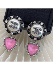 Chanel Heart Earrings Pink 2021 082543