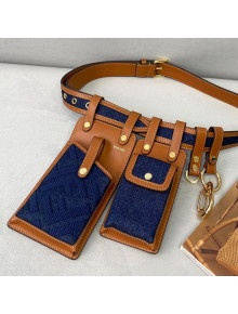 Fendi FF Denim Multi-accessory Pocket Belt Bag Blue 2021