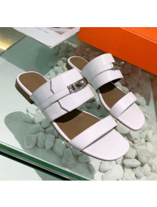 Hermes Calfskin Avenue Sandal White 2020