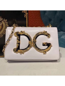 Dolce&Gabbana DG Girls Shoulder Bag in Nappa Leather White 2019