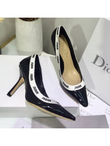 Dior J'Adior High-Heel Pump in Patent Calfskin and Embroidered Ribbon 2019